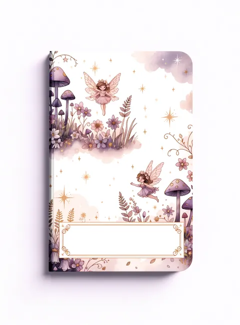 Portada de cuaderno con temática de hadas
